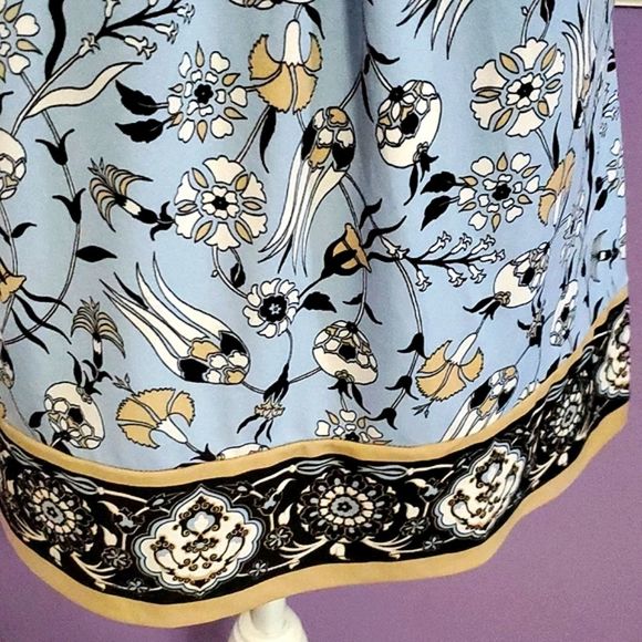 Liz Claiborne Boho Light Blue Floral Sleeveless Flowy Casual Office Jersey Top S - Picture 3 of 6